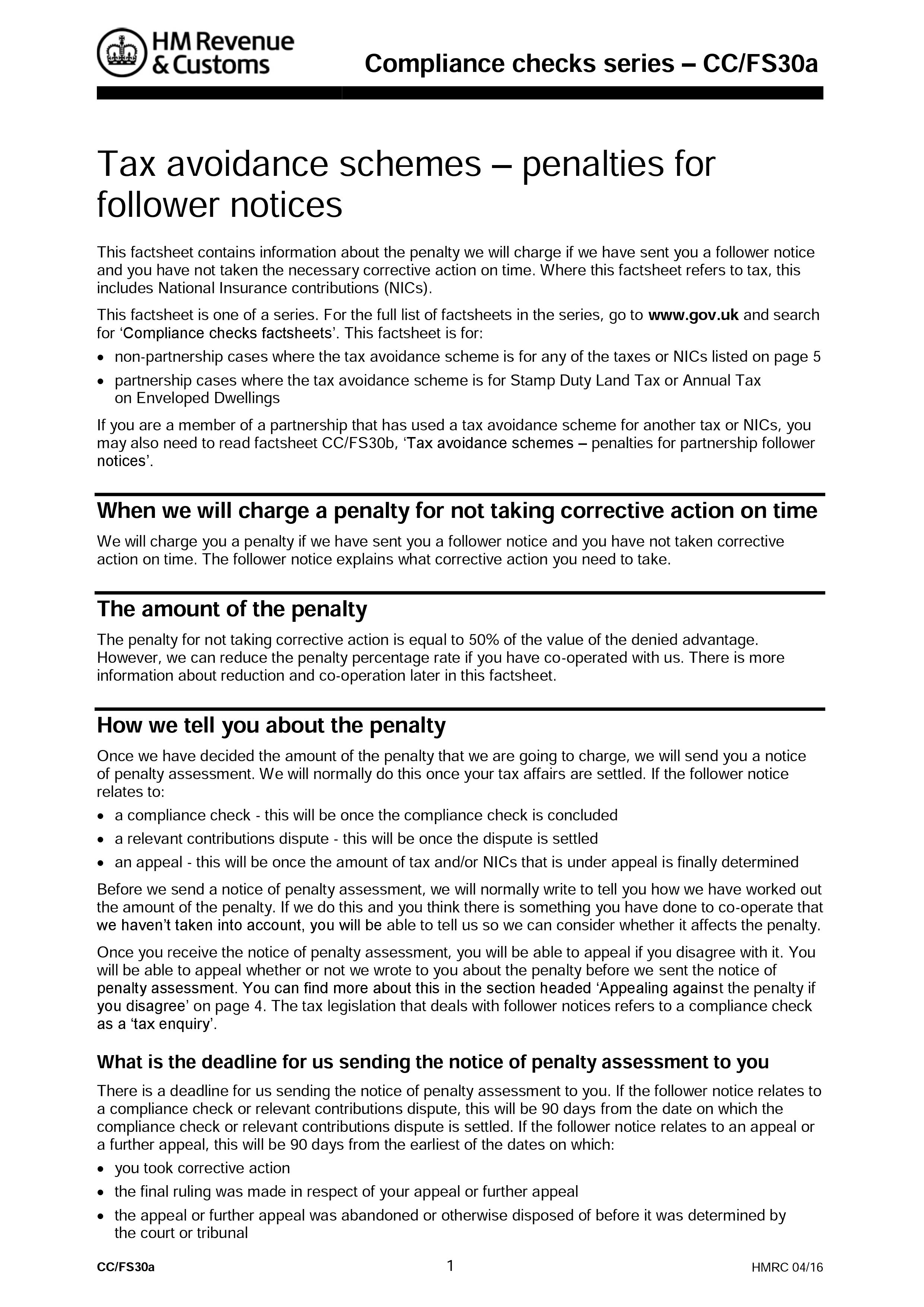 follower notice penalty